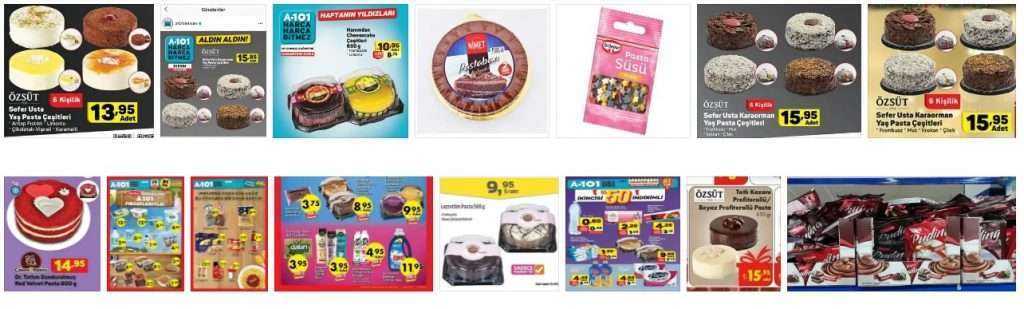 A101 Pasta Fiyatları Görseli A101 dondurulmuş, yaş pasta, çikolatalı pasta