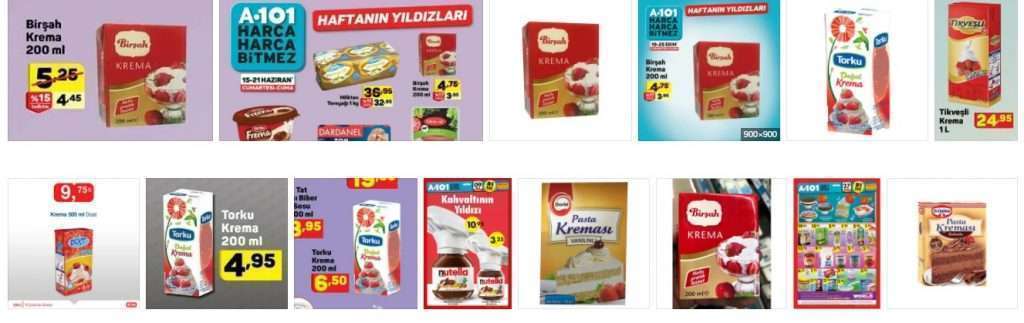 A101 Krema Fiyatları Görseli A101 birşah ve tikveşli krema ürünleri