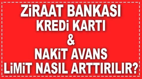 Ziraat Kredi Kartı Limit Arttırma